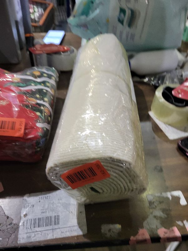 Photo 1 of 118”x15.8” Trimmable Cat Scratching Post Carpet Cover Cat Scratcher Mat Self-Adhesive Cat Tree Shelves Replacement Parts Mat with 5M Cable Tie Couch Furniture Protector for Indoor Cats (White)