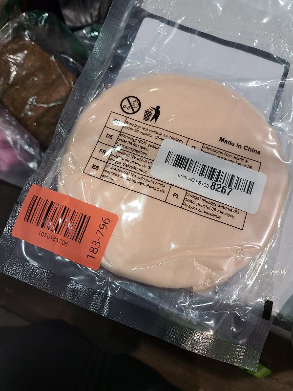 Photo 1 of 1 Pack 5 Inch Ultra Soft Washable Reusable Large Velour Loose Powder Puff Washable Round Sponge Puff for Face Body, Wet Dry Makeup Tool (skin color)