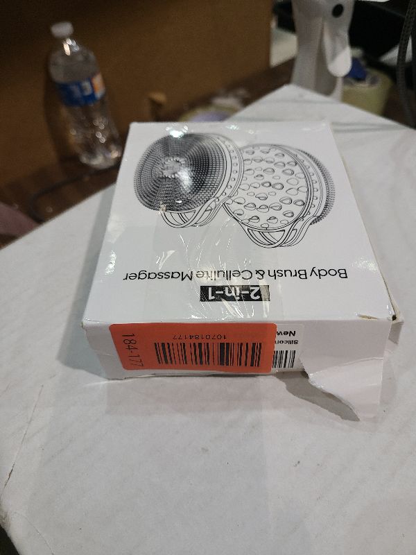 Photo 1 of 2 in 1 Silicone Body Scrubber, Anti Cellulite Massage Scrubber, Exfoliating Shower Brush for Men & Women, Removes Dead Skin, Reduces Cellulite, Improves Circulation, Fast Dry, Non Slip (1PC, Black)