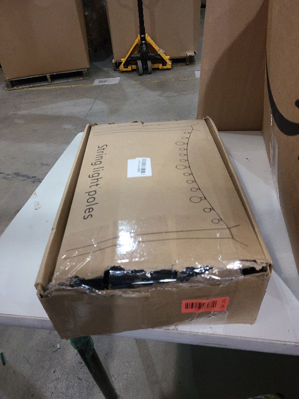 Photo 1 of 10Ft String Light Poles 4 Pack,Light Poles for Outside Lights,Outdoor with Fence Brackets Hanging Lights,Metal Stand Deck Patio Backyard