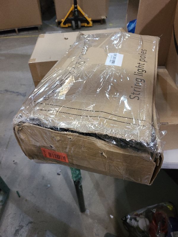 Photo 1 of 10Ft String Light Poles 4 Pack,Light Poles for Outside Lights,Outdoor with Fence Brackets Hanging Lights,Metal Stand Deck Patio Backyard