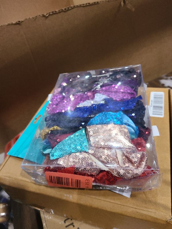 Photo 1 of 15Pcs Bling 6 Inch Hair Bows Large Big Sparkly Glitter Sequin Bows Alligator Hair Clips for Baby Girls Toddlers Kids Children Teens