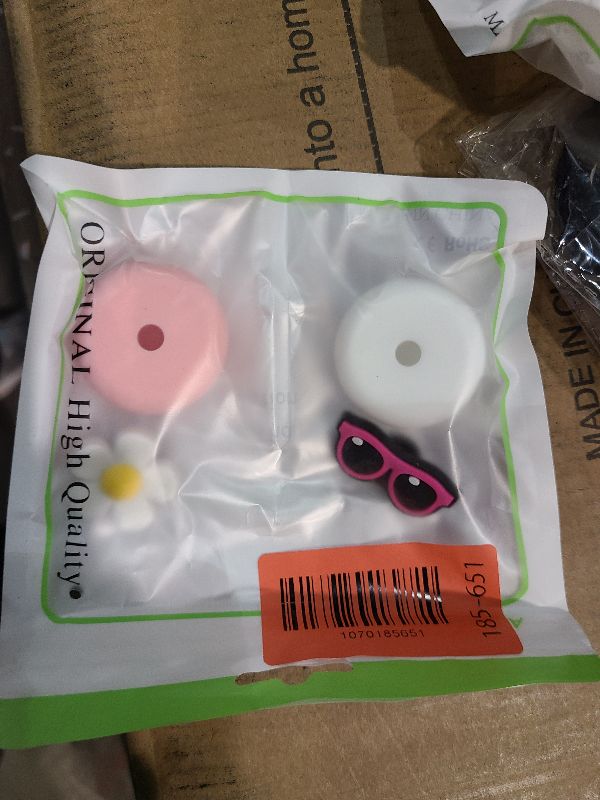 Photo 1 of (2 Packs) AirTag Case for Kids Shoelaces & Straps,GPS Tracker Air Tag Soft Silicon Cases Covers for Children Shoes Shoestring (Sunglasses + Flower)