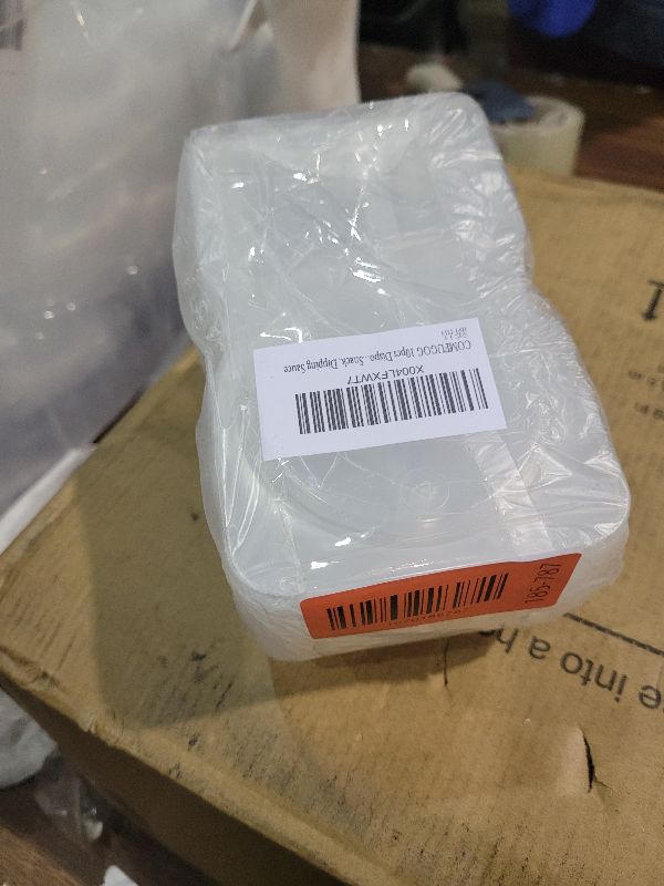 Photo 1 of 10pcs Double Compartment Condiment Container with Lids, Mini Plastic Snack Containers,BPA Free,Microwave Safe,Leakproof Food Storage, To Go Food Containers,Take Out Sauce Container