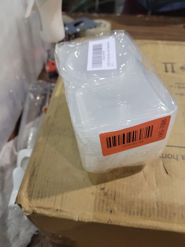 Photo 1 of 10pcs Double Compartment Condiment Container with Lids, Mini Plastic Snack Containers,BPA Free,Microwave Safe,Leakproof Food Storage, To Go Food Containers,Take Out Sauce Container