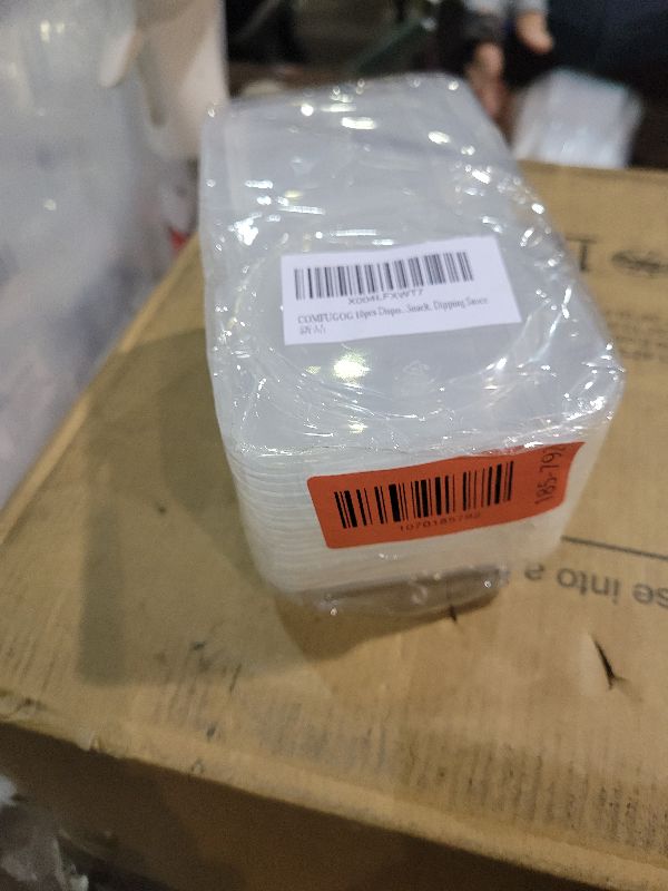 Photo 1 of 10pcs Double Compartment Condiment Container with Lids, Mini Plastic Snack Containers,BPA Free,Microwave Safe,Leakproof Food Storage, To Go Food Containers,Take Out Sauce Container