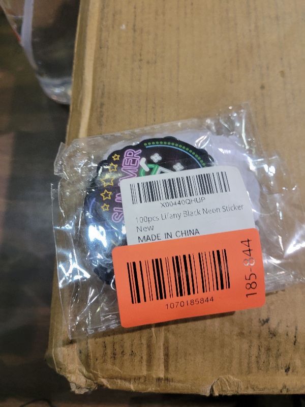Photo 1 of 100pcs Lifany Black Neon Sticker