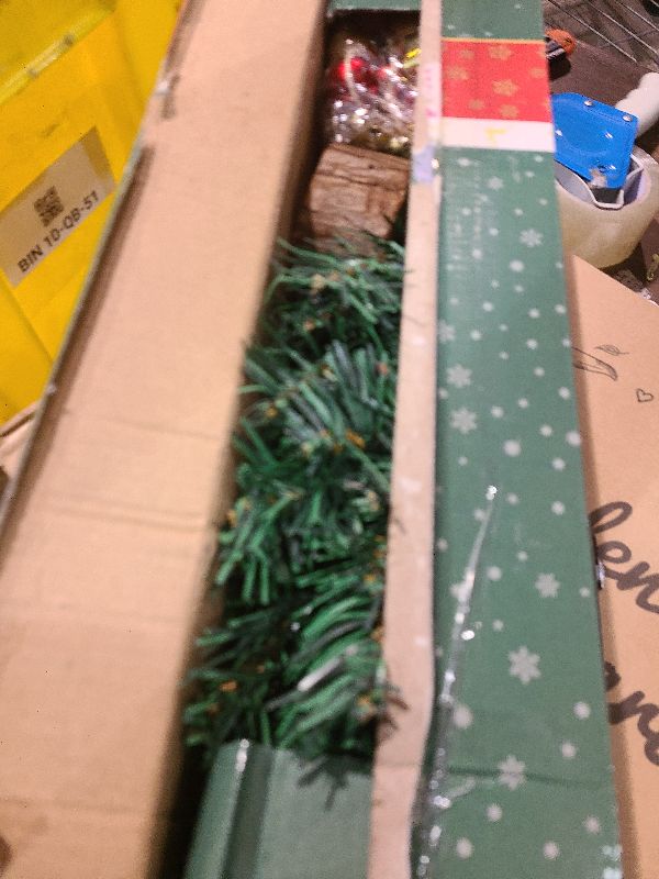 Photo 1 of 23-Inch Mini Tabletop Christmas Tree with Lights, Star Topper and Hanging Ornaments, Decorated Small Christmas Tree for Desk, Home or Office Holiday Décor