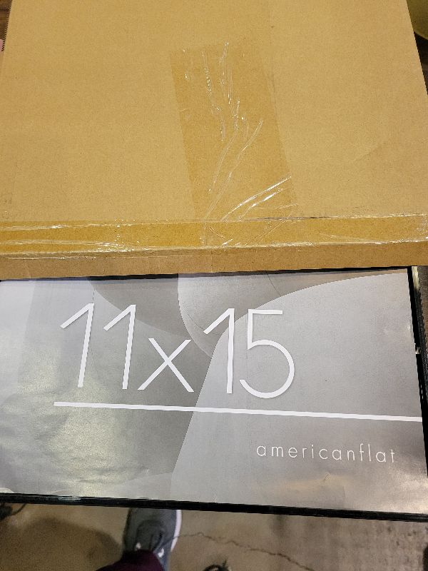 Photo 1 of Americanflat 11x15 Picture Frame with Polished Plexiglass - Streamline Collection - Thin Border Picture Frame for Wall Display - Hanging Hardware Included - Black