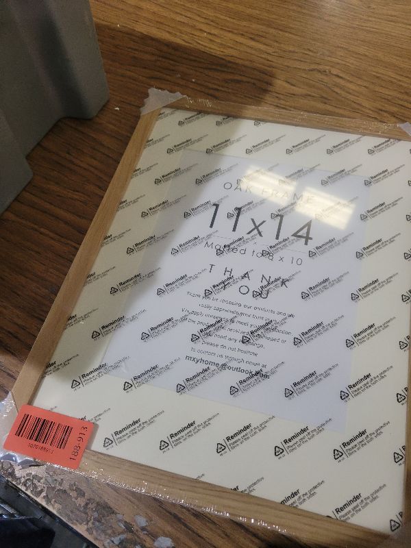 Photo 1 of 11x14 Picture Frame, Solid Oak 11x14 Photo Frame with Mat to 8x10, 14x11 Natural Oak Wood Frames for Wall, Set of 1