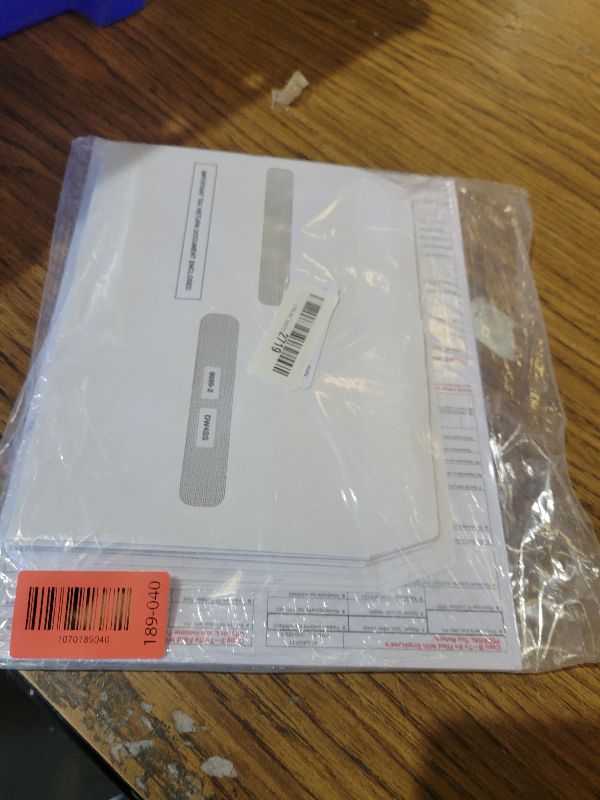 Photo 1 of 2025 Pre-Printed W2 4-Up Laser Tax Forms Set with Double-Window Envelopes, for 25 Employees