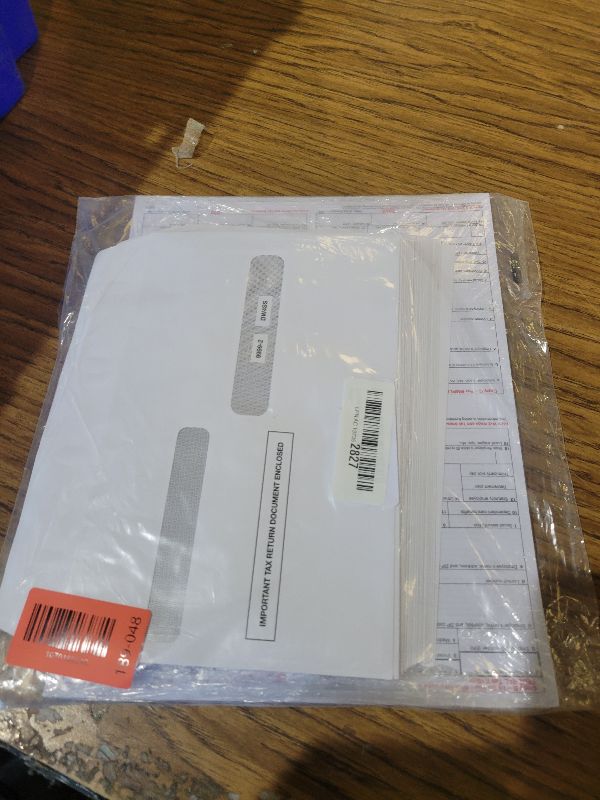 Photo 1 of 2025 Pre-Printed W2 4-Up Laser Tax Forms Set with Double-Window Envelopes, for 25 Employees