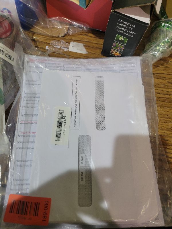 Photo 1 of 2025 Pre-Printed W2 4-Up Laser Tax Forms Set with Double-Window Envelopes, for 25 Employees