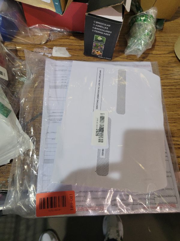 Photo 1 of 2025 Pre-Printed W2 4-Up Laser Tax Forms Set with Double-Window Envelopes, for 25 Employees