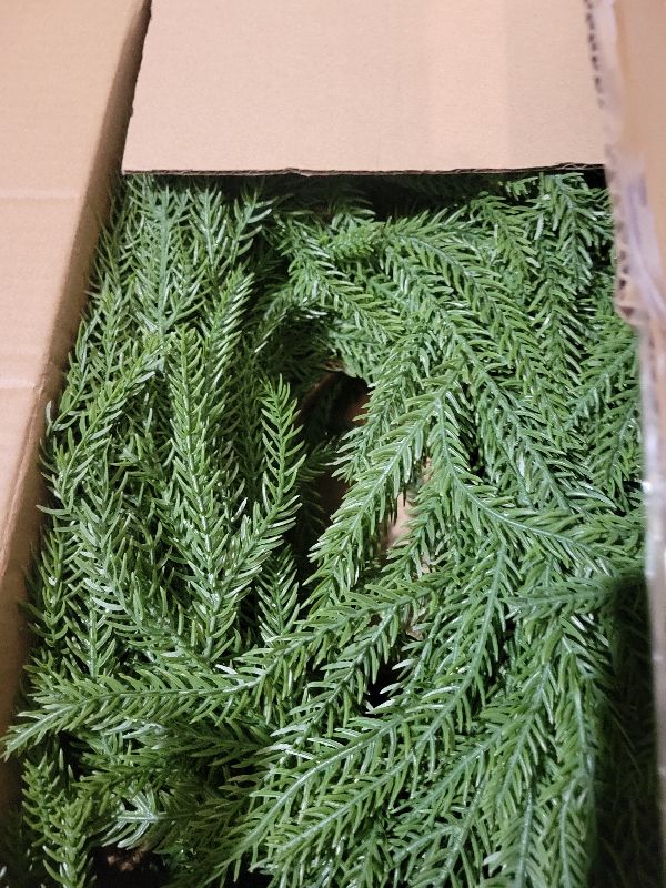 Photo 1 of 12FT(2 * 6FT) Christmas Norfolk Pine Garlands, Winter Decor Real Touch Pine Garland, Artificial Greenery Xmas Garland for Holiday, Table, Wall, Fireplace, Mantel, Indoor & Outdoor Decoration (2 Pack)