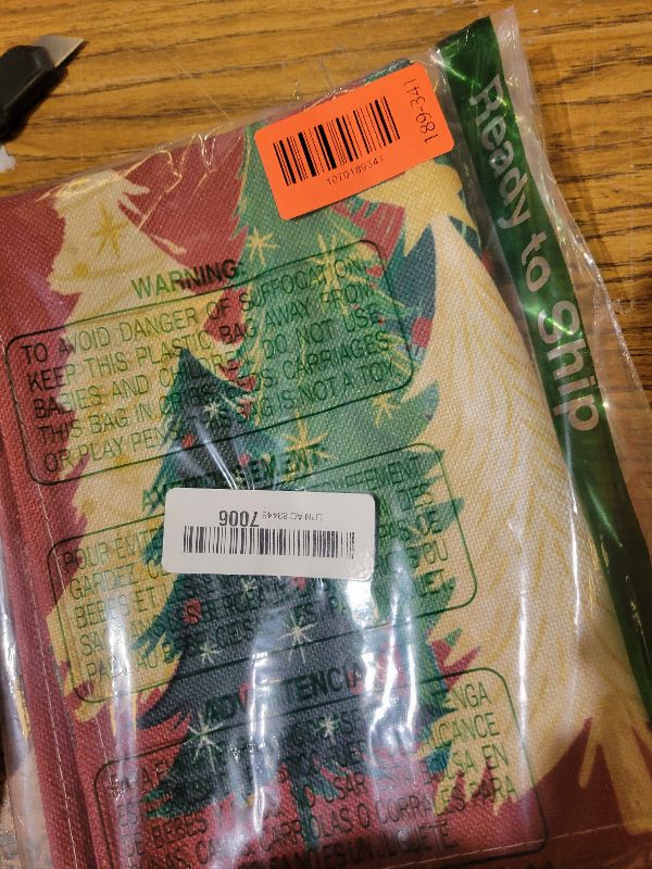 Photo 1 of Artoid Mode Xmas Trees Snowflakes Red 210 GSM Merry Christmas Table Runner, Winter Kitchen Dining Table Decoration for Home Party Decor 13x72 Inch