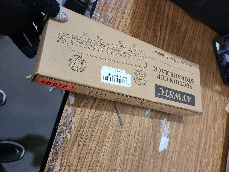 Photo 1 of AYWSTC Shower Caddy Suction Cup, Wall Mounted Suction Shower Rack Organizer, No Drilling Clear Shelf Basket with 4 Movable Hooks, Bathroom Storage Rack Suitable for Smooth Walls