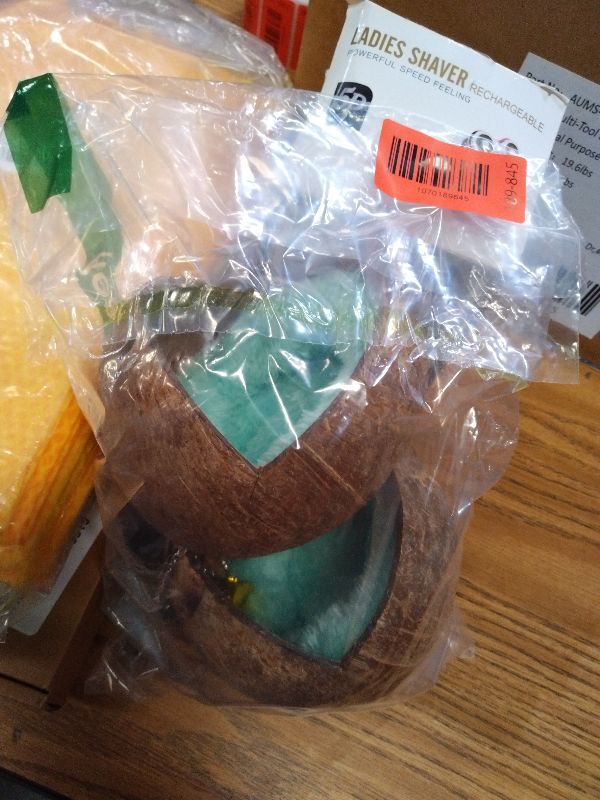 Photo 1 of 2 Pcs Natural Coconut Shell Bird Nest House Bed Breeding Nesting Anti-Pecking Bite with Warm Pad and Bell for Bird Parrot Budgie Parakeet Cockatiel Conure Lovebird Canary Finch