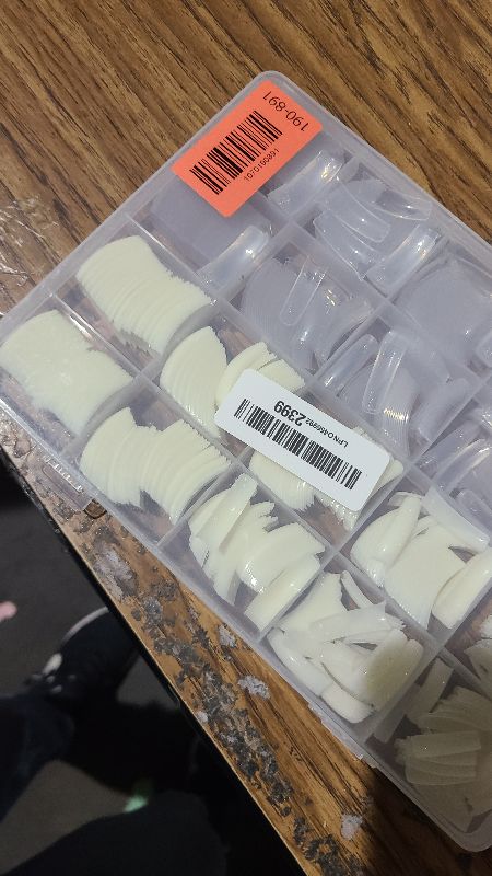 Photo 1 of 1000PCS Nail Tips Acrylic Nails 10 sizes Artificial Half Cover False Flake Nail Tips for Nail Salon Nail Shop DIY Nail Art Ballerina Nails (French Fake Nail Extension Tips)