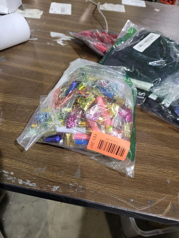 Photo 1 of 100 Pcs Party Blower, Colorful Birthday Noisemakers Funny Birthday Blow Horns Squawkers Party Whistles New Years Party Favors for Kids Adults