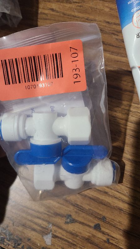 Photo 1 of 1/2" Female Thread x 3/8" PE Hose OD Ball Valvewith Push-In Quick-Connect for RO Reverse Osmosis Water Filter Plastic Fitting, Beverage Dispenser & Water Filtration/Purification Systems (3PCS)