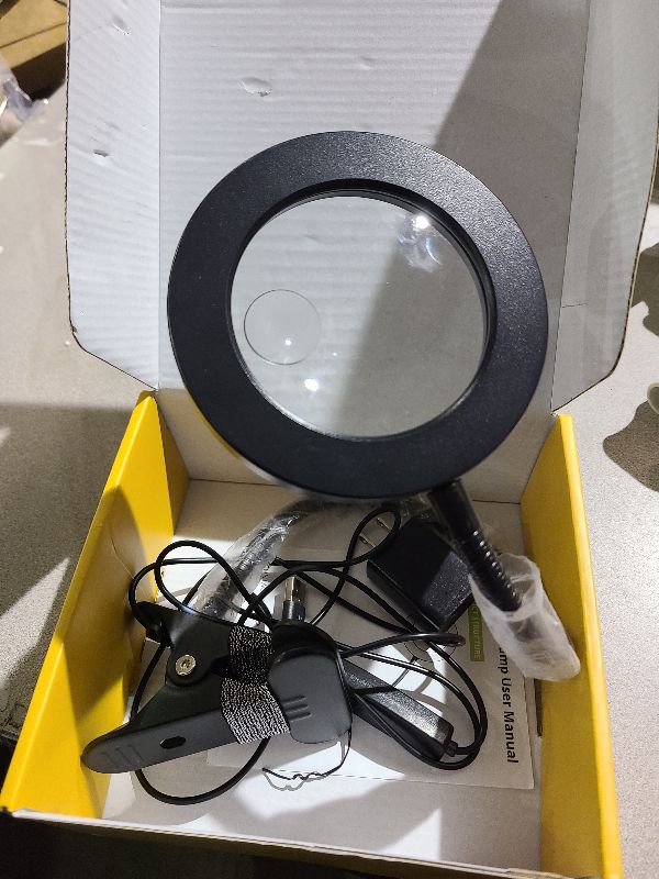 Photo 1 of 20X/10X Dual-Lens Magnifying Glass with Light and Timer, Combination Lens Magnifier with Light, 3 Color Modes, 2 in 1 Magnifying Desk Lamp for Craft Hobby Painting Sewing Close Work