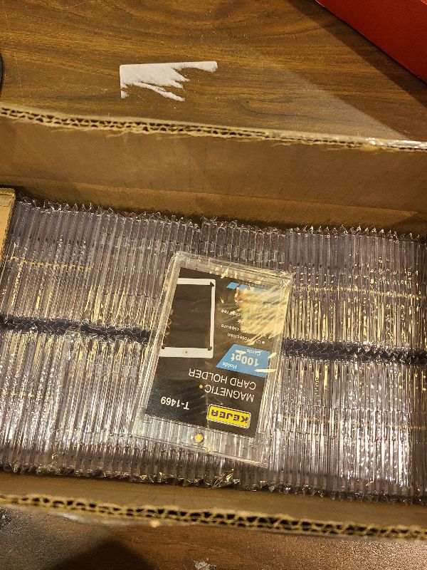 Photo 1 of 150 PCS Magnetic Card Holder, 100pt One Touch Trading Card Holders, Hard Plastic Display Case UV Protection Baseball Holders for Sports, Game