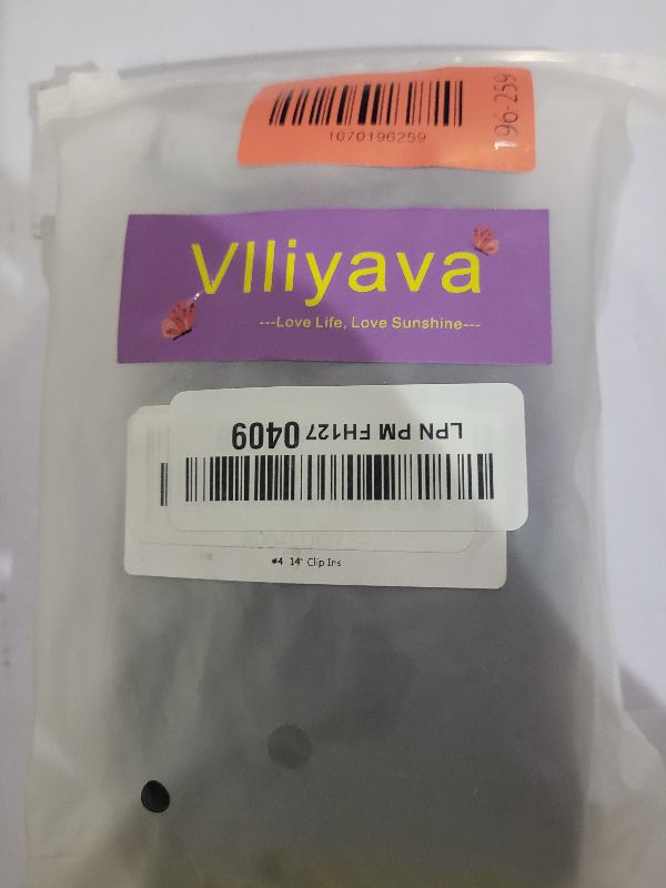 Photo 1 of 14 Inch Yaki Straight Clip in Hair Extensions, Synthetic 7 PCs Seamless Dark Brown Kinky Straight Clip ins Hair Extension for Black Women(#4)