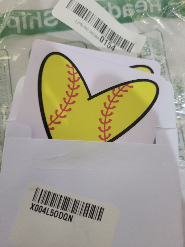 Photo 1 of (3Pcs) Softball Heart Love Sticker Sport Decals Gift for Softball Lovers Softball Team Waterproof Vinyl Stickers for Books Laptops Phone Water Bottles Tumbler Cup Kindle 3 Inch