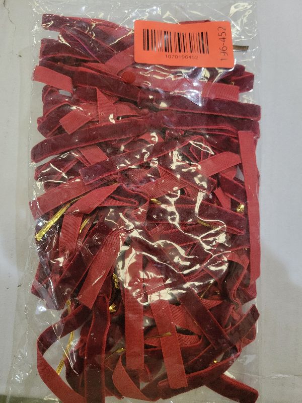 Photo 1 of 24 Pcs Valentine's Day Bows Decorations, Bows for Wine Glass Candle Holder, Red Velvet Valentines Day Ornaments for Valentine's Day Wedding Holiday Mother's Day