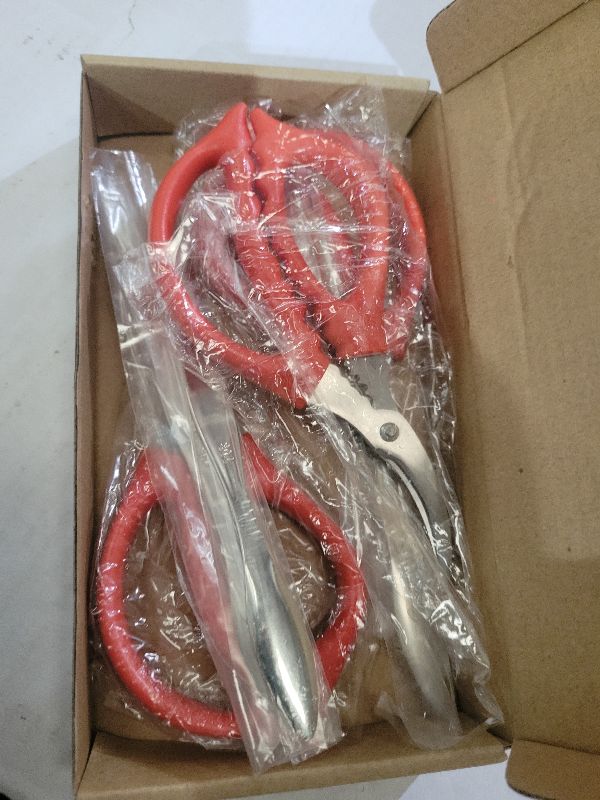 Photo 1 of 3-Piece crab crackers and tools-crab scissors-king crab legs scissors-Seafood Scissors