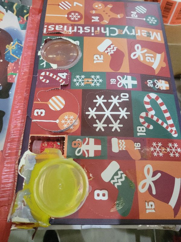 Photo 1 of 2025 Christmas Slime Advent Calendar for Kids, Crystal Fidget Holiday Surprise Gift Set, 24 Days Christmas Countdown Calendar Xmas Toys Gifts Boys Girls Toddler Party Favors Christmas Stocking Stuffers