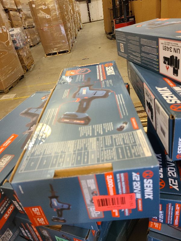 Photo 1 of SENIX PSRX2-M2-0 X2 20 Volt Max* 7/8-Inch Compact Reciprocating Saw Power Tool Set, Variable Speed, 3000 SPM Max, Tool-Less Blade Clamp, 3-Mode LED Light, Tool Only, Battery Not Included