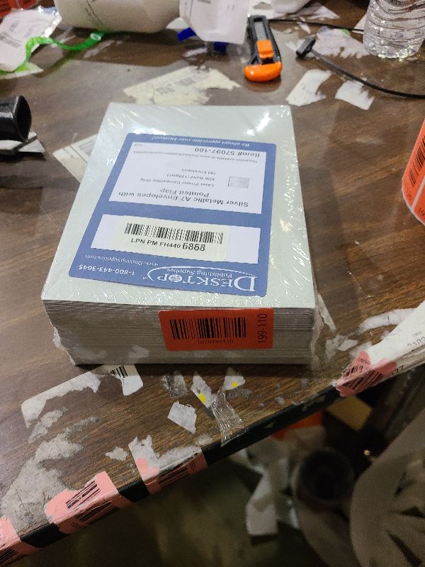 Photo 1 of 100 Pack Silver Metallic A7 Envelopes - Elegant Contour Pointed Flap - 5.25" x 7.25" - Premium 28lb Bond - Gummed - Laser Printer Compatible - Wedding, Anniversary, New Year Events