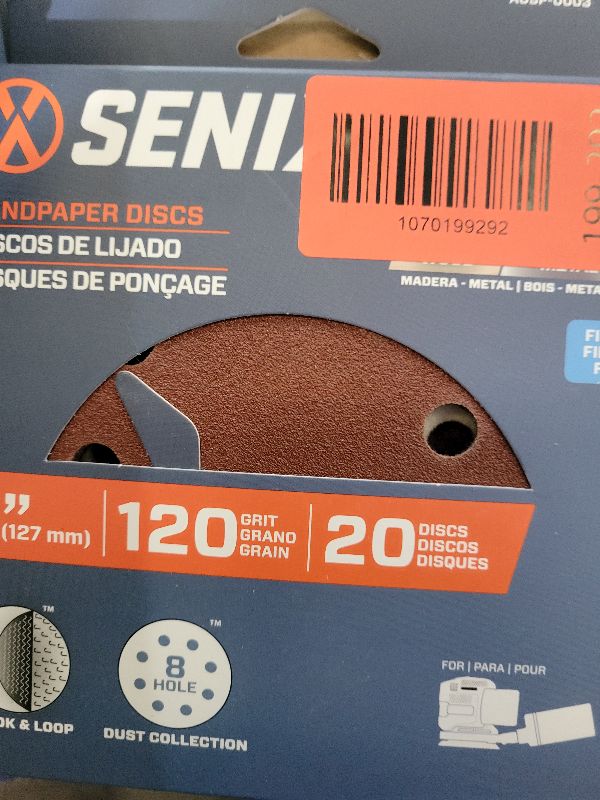 Photo 1 of 120 Grit Mouse Sander Sandpaper, Jamiikury 5 Hole Detail Sander Sandpaper Palm Sander Paper Mouse Sanding Pads Hook and Loop Sanding Sheets - Pack of 20