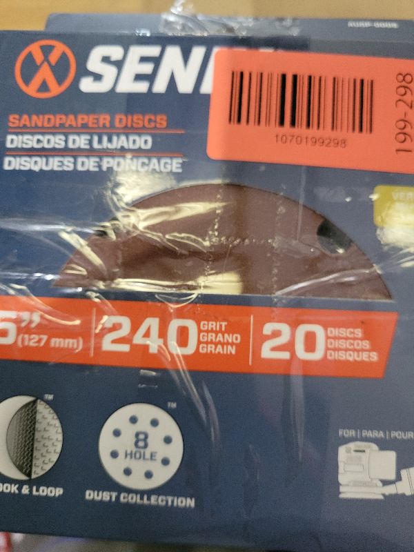 Photo 1 of 240 Grit Mouse Sander Sandpaper, Jamiikury 5 Hole Detail Sander Sandpaper Palm Sander Paper Mouse Sanding Pads Hook and Loop Sanding Sheets - Pack of 20