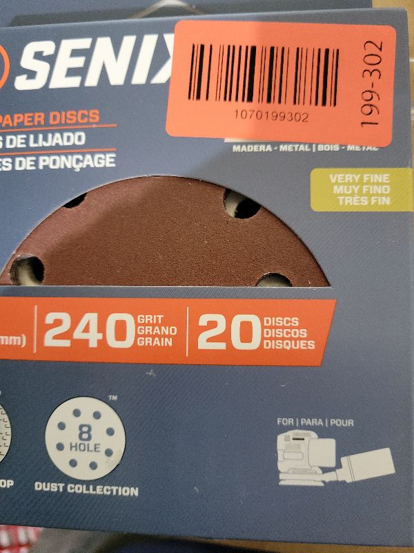 Photo 1 of 240 Grit Mouse Sander Sandpaper, Jamiikury 5 Hole Detail Sander Sandpaper Palm Sander Paper Mouse Sanding Pads Hook and Loop Sanding Sheets - Pack of 20