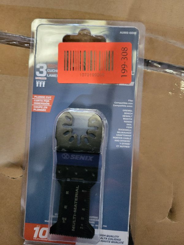 Photo 1 of 3pc Multifunction Saw Blades Oscillating Quick Release Cutter Accessories Nozzles for Renovator Power Tools HCS 10mm