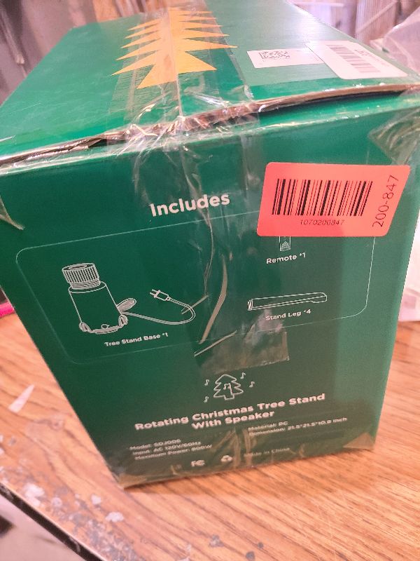 Photo 1 of ?Patent Pending? Musical Rotating Christmas Tree Stand, UL Certified Up to 9ft 120 lb Artificial Christmas Tree with Speaker, Spinning Stand with Remote, Fit for 1.25-2" in Tree Poles - 800W