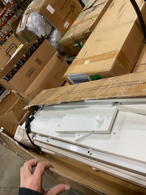 Photo 1 of ***LOOSE ASSEMBLY PIECES***Mexin 39 Inch Console Table with 2 Outlet and 2 USB Ports, Entryway Table with Drawer and Storage Shelves, Narrow Sofa Table for Living Room and Hallway, White