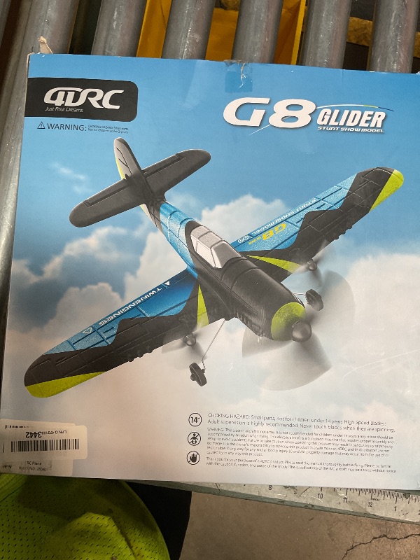 Photo 1 of **MISSING PIECES POSSIBLY FOR PARTS** 4DRC G8 Foam RC Plane Remote Control Airplane for Kids Adults, RC Airplane Helicopter Fighter Jet with 6-Axis Gyro, Light, Helicopter Plane Toy Gifts for Adults Kids Beginners