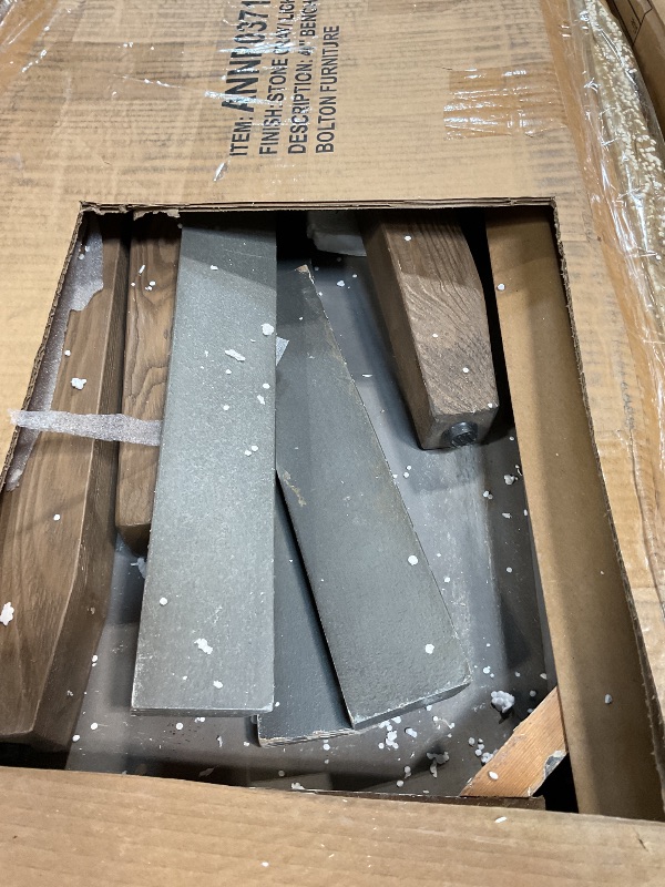 Photo 1 of **FOR PARTS ONLY MISSING ASSEMBLY PIECES** Alaterre Furniture Newport Bench with Faux Concrete Seat and Wood Legs - 40 Inch Entryway Bench with Rustic Industrial Design - Benches for Bedroom, Living Room, Dining Room, and Mudroom