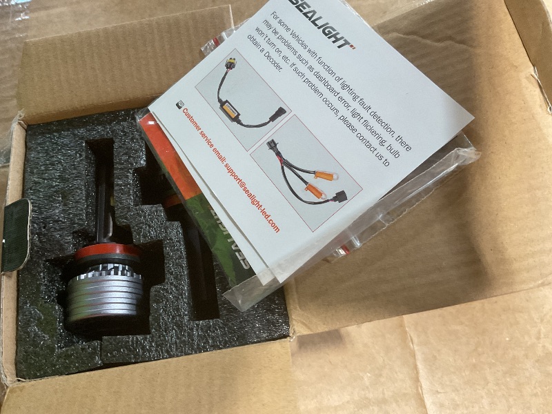Photo 1 of * WAS FACTORY SEALED, I OPENED TO DOUBLE CHECK * SEALIGHT H11/H8/H9 Fog Bulb, X4I 70,000LM Super Bright H11 Light Powersport, Cool White with Cooling Fan, Plug and Play, Pack of 2