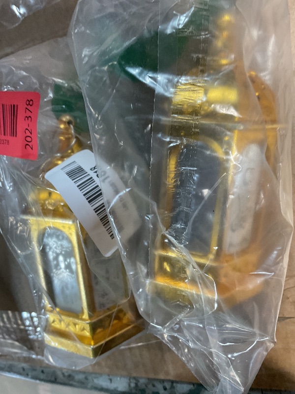 Photo 1 of * ONE WORKS, ONE MIGHT NEED NEW BATTERIES * Threan 2 Pcs Ramadan Lantern Lights LED mini Eid Mubarak Lantern Gifts, Ramadan Decorations for Home Table Wall Eid Centerpieces Decor (Gold Moon)