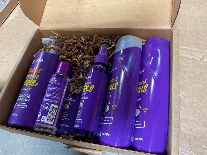 Photo 1 of * MISSING PARTS = SOME PRODUCTS USED * Miracle Curls: Shampoo, Conditioner, Deep Conditioner, Refresher Gel, Detangling Milk, Oil Treatment 6-Piece Set