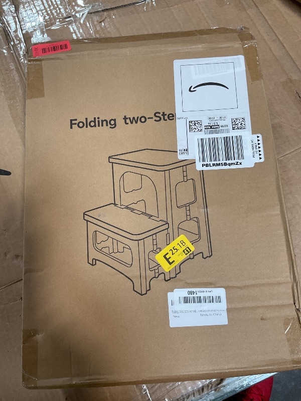 Photo 1 of 2 Step Stool Foldable, Non-Slip Steps, Folding Step Stool for Adults & Kids, Plastic Stool Pool Ladder, Collapsible Stools 2 Step Ladder for Kitchen Toilet Bedroom Office RV, Holds 330 lbs