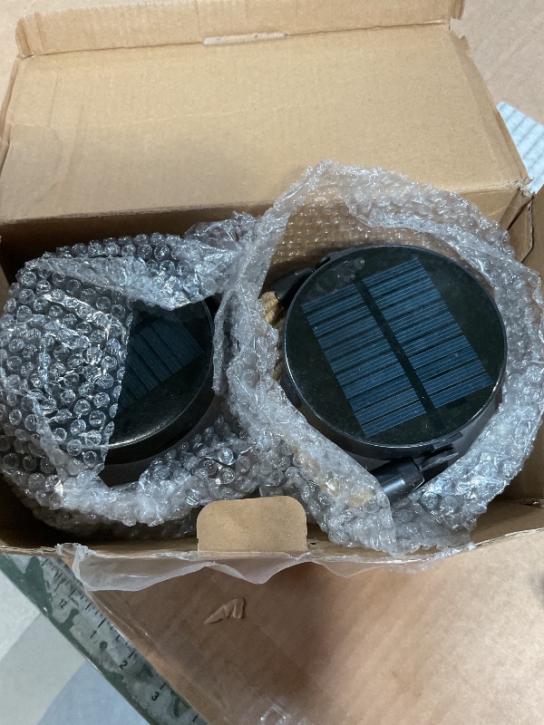 Photo 1 of **FOR PARTS ONLY/ SOLAR PANELS DAMAGED** Jyoiat Solar Lanterns Outdoor Waterproof - 2 Pack Hanging Solar Flame Lights with Dual Charging Modes of Solar & USB for Garden Yard Patio Decorative (Warm White - 2 Pack)
