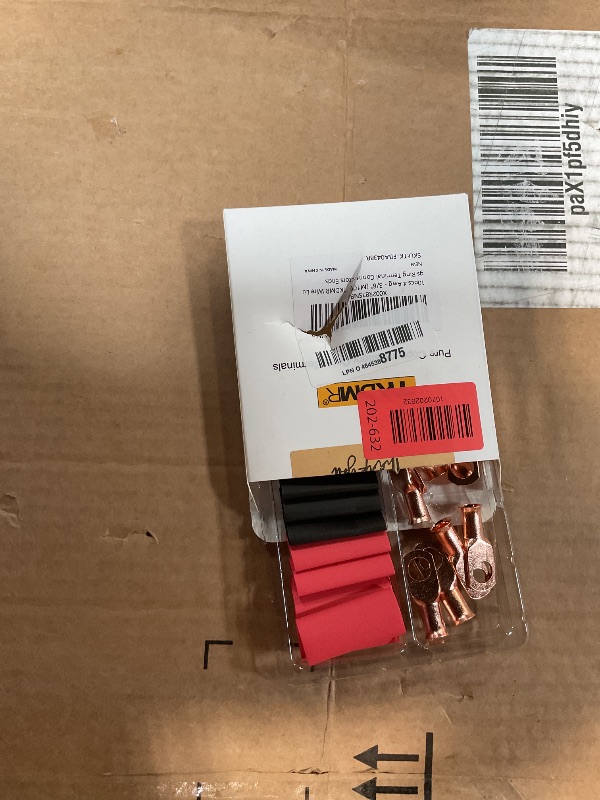 Photo 1 of 10pcs 4 Awg - 3/8" (M10) TKDMR Wire Lugs Ring Terminal Connectors Ends, UL Listed Heavy Duty for Battery Cable Lug Wire Electrical Eyelets with 3:1 Dual Wall Adhesive Heat Shrink