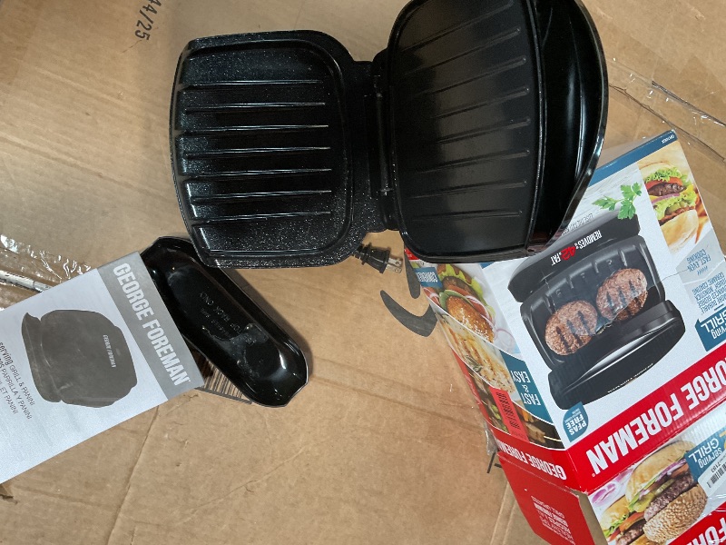 Photo 1 of * DIRTY * George Foreman GR10B 2-Serving Mini Grill & Panini Press, Compact 7.3” x 5.6” Cooking Surface,1–2 Servings, Dorms & Small Kitchens
