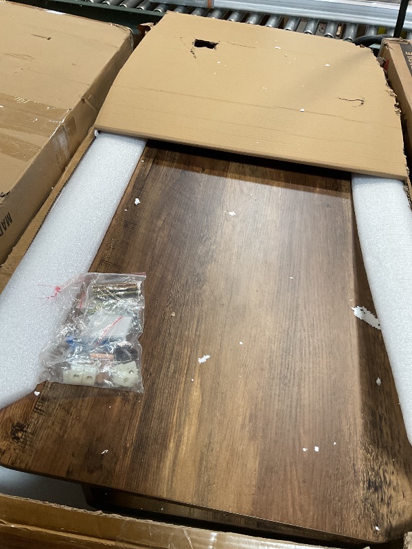 Photo 1 of **PARTS ONLY** Tribesigns Rectangle Coffee Table, 47-Inch Wood Rectangular Living Room Table, Farmhouse Accent Center Low Cocktail Tea Table with Sturdy Base & Rounded Corners, Easy Assembly (Rustic Brown)